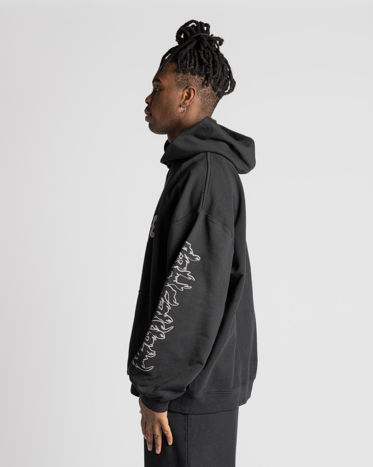 032c ''FAITHLESS'' OVERSIZED HOODIE | flocked stripe jacket